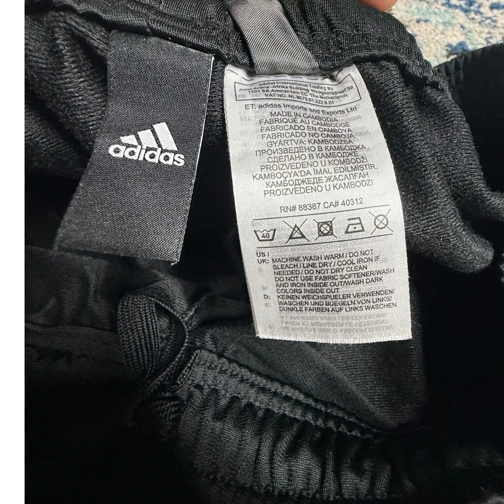 Adidas Mens 2XL Black 3-Stripe Track Pants Essentials BK7402 Straight‎ Leg